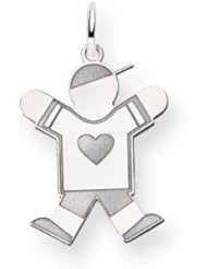 14k White Gold Kid Charm