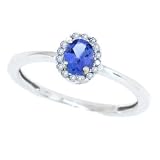 0.54ct Tanzanite and Diamond Gemstone Ring in 10Kt white gold
