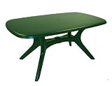KETTLER 63-Inch by 38-Inch Resin Dining Table with Umbrella Hole, Green