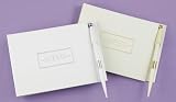 White Small Guest Book w/Pen, Personalized
