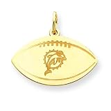 14K Miami Dolphins Large Logo In Ring Football Charm
