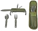 Campers Utility Knife With Spoon, Fork, Bottle opener, Corkscrew And A 3.5" Stainless Steel Blade (Compact Handy Pocket Size)