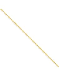 1mm, 14 Karat Gold, Singapore Chain - 18 inch