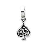 Sterling Silver Spades Dangle Charm