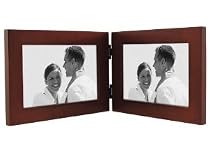 Linear Dark Walnut Picture Frame 4x6" Double Horizon