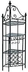 Dollhouse Miniature Corner Wine Rack Table in Black