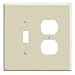 Leviton 86105 2-Gang 1-Toggle 1-Duplex Device Combination Wallplate, Oversized, Thermoset, Device Mount, Ivory
