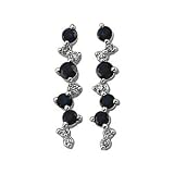 14K White Gold Sapphire and Diamond Earrings
