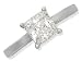 9ct White Gold Princess Cut Cubic Zirconia Ring