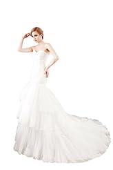 Tulle Mermaid Lace-Up Sweetheart Wedding Dress  with a Chapel Train 