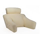 BedLounge (Small Size, Velour-Fleece Cover, Natural Color): The Ultimate Reading Pillow, Back Support Pillow, TV Pillow and More