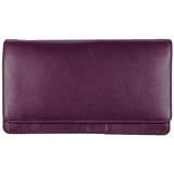 1642 Soft Nappa Leather - Large Flap Over Purse with Inside Zip, Credit Card Slots, Note Sections, (1043 17)'