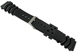 Hadley Roma Mens 20mm Black Rubber Watch Band Fits Prodiver Seiko XL