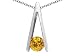 0.65 cttw Genuine Round Yellow Sapphire Pendant - 14kt Yellow Gold