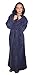 Arus Womens Pacific Long Style Full Length Robe Hooded Turkish Cotton Navy Marine Medium