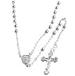 Sterling Silver Rhodium Plated Rosary - 4 mm