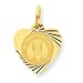 14k Yellow Gold My Confirmation Heart Disc Charm