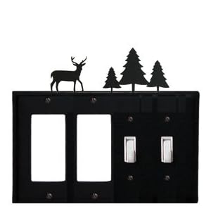 Deer and Pine Trees - Double GFI and Double Switch Electric Cover