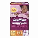 Huggies Goodnites Girls Underpants for Nighttime, S-M, 15-Count