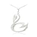 Sterling Silver Diamond Swan Pendant (0.03 cttw, I-J Color, I1-I2 Clarity), 18"