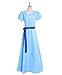 ROLECOS Womens Princess Dress Light Blue Maxi Dresses Halloween Cosplay Costume Blue Belt S