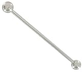 Collar Pin Silver Tone Ball Bar 1.5"