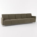 Ravenna Five Seater Avon Black Fabric/Brushed Steel Legs