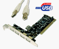 5 Port USB 2.0 Hi Speed PCI Card Upgrade with 2m A-B Gold Plated USB2 Cable supports VISTA
