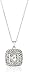 Sterling Silver Princess Cut Halo Pendant Necklace and Stud Earrings Jewelry Set Made with Swarovski Crystal