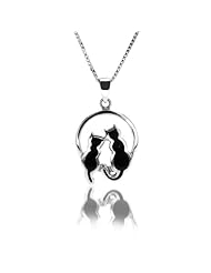 Pure Origins, Sterling Silver 925 Cats on Moon Pendant w8ty 18" Fine Box Chain