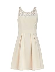 Open-Back Lace  Applique Short Round Neck Prom Dress  With Pearls