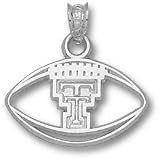 Texas Tech Red Raiders Solid Sterling Silver ''TT'' Pierced Football Pendant