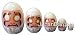 White Matryoshka Daruma Nesting Doll #MD3/W