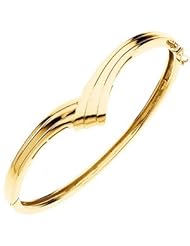 CleverEves 14K Yellow Gold Bracelet Hinged Bangle Bracelet