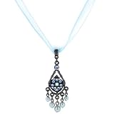 Blue Hues Floral Pendant Oraganza Necklace