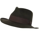 New 100% Wool Felt Stiff Fedora Indiana Jones Hat Brown Large