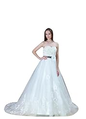 Sweetheart Applique Satin Bridesmaid Dress  with a Cathedral Train  With a Sash 