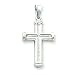14k White Gold Cross Pendant
