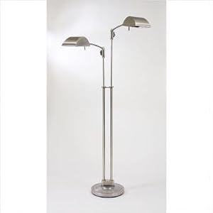 Vision Double Floor Swing Lamp in Satin Nickel