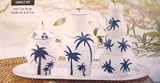 PALM CANDLES WITH TRAY - 3 PIECE PALM DESIGN CANDLES WITH TRAY - Candle