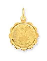 14k Gold Merry Christmas Disc Charm