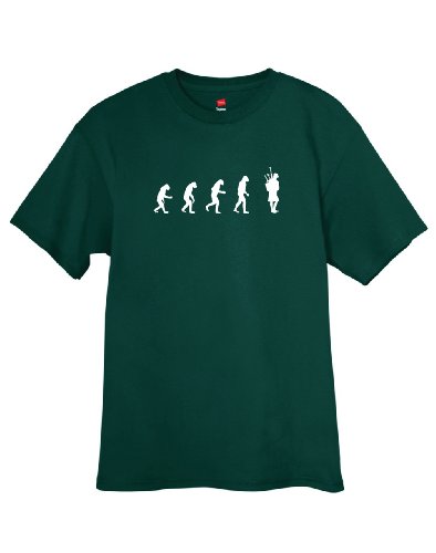 ShirtLoco Men's Evolution Of Man To Bagpipes Player T-Shirt