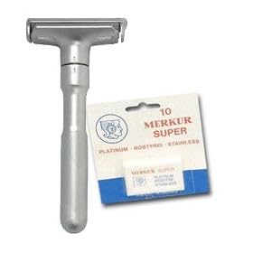 Merkur Solingen Futur Satin Finish Razor + 10 Pack Merkur Blades