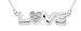 Silver Block Letter Word Love Pendant Necklace Crystal Heart Couple Mother Day Daughter Little Girl Jewelry