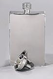 FLASK WITH FUNNEL - 6 OUNCE STAINLESS STEEL RECTANGULAR FLASK WITH FUNNEL