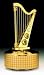 Harp 24k Gold Plated Swarovski Crystal Music Box