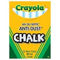 Crayola Non-toxic Anti-Dust White Chalk. (One Box)