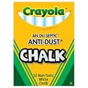Crayola Non-toxic Anti-Dust White Chalk. (One Box)
