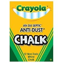 Crayola Non-toxic Anti-Dust White Chalk. (One Box)