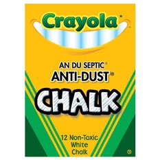 Crayola Non-toxic Anti-Dust White Chalk. (One Box) by Crayola